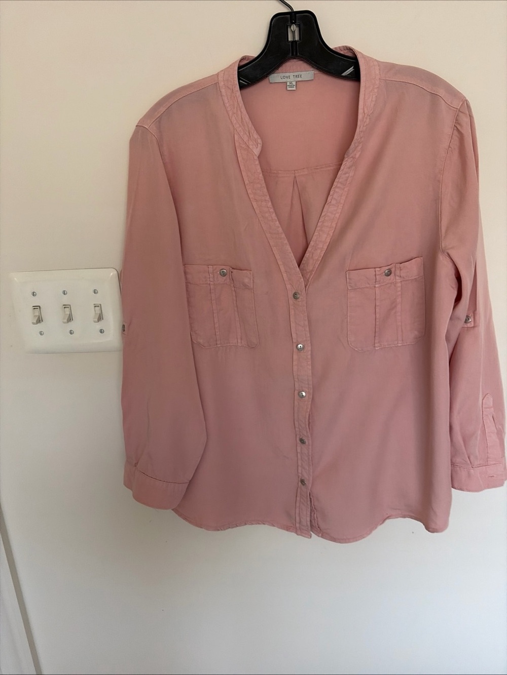 Love Tree Dusty Rose Button-Down Women's Shirt